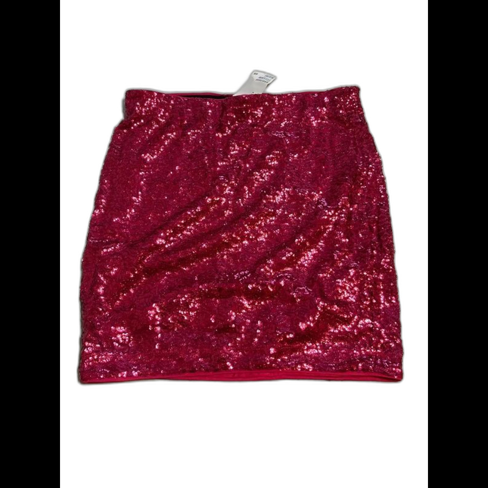NWT H&M pink sequin mini skirt sz M